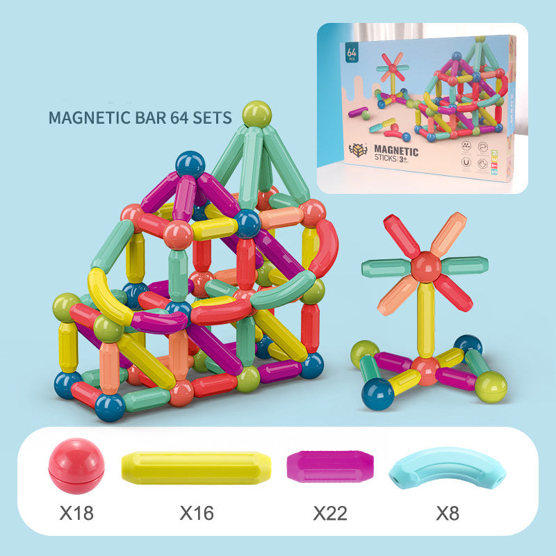 Bâtonnets magnétiques colorés – Jeu de construction créatif