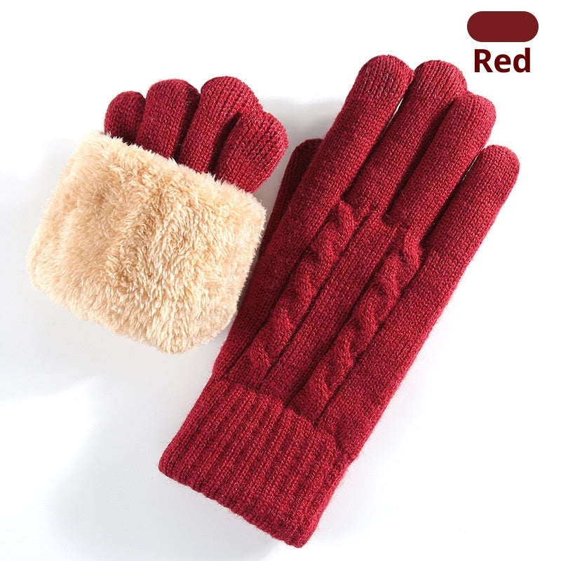 Fleece-lined knitted gloves – Warm, comfortable and windproof
