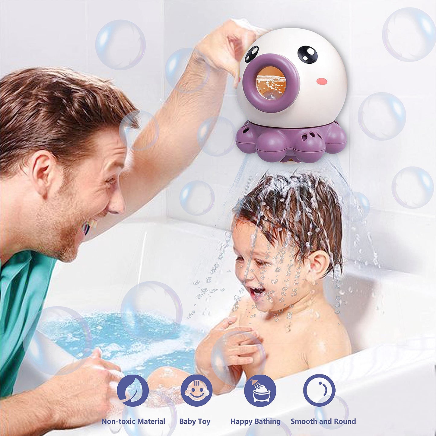 Jouet de bain pour bébé – pieuvre colorée qui éclabousse