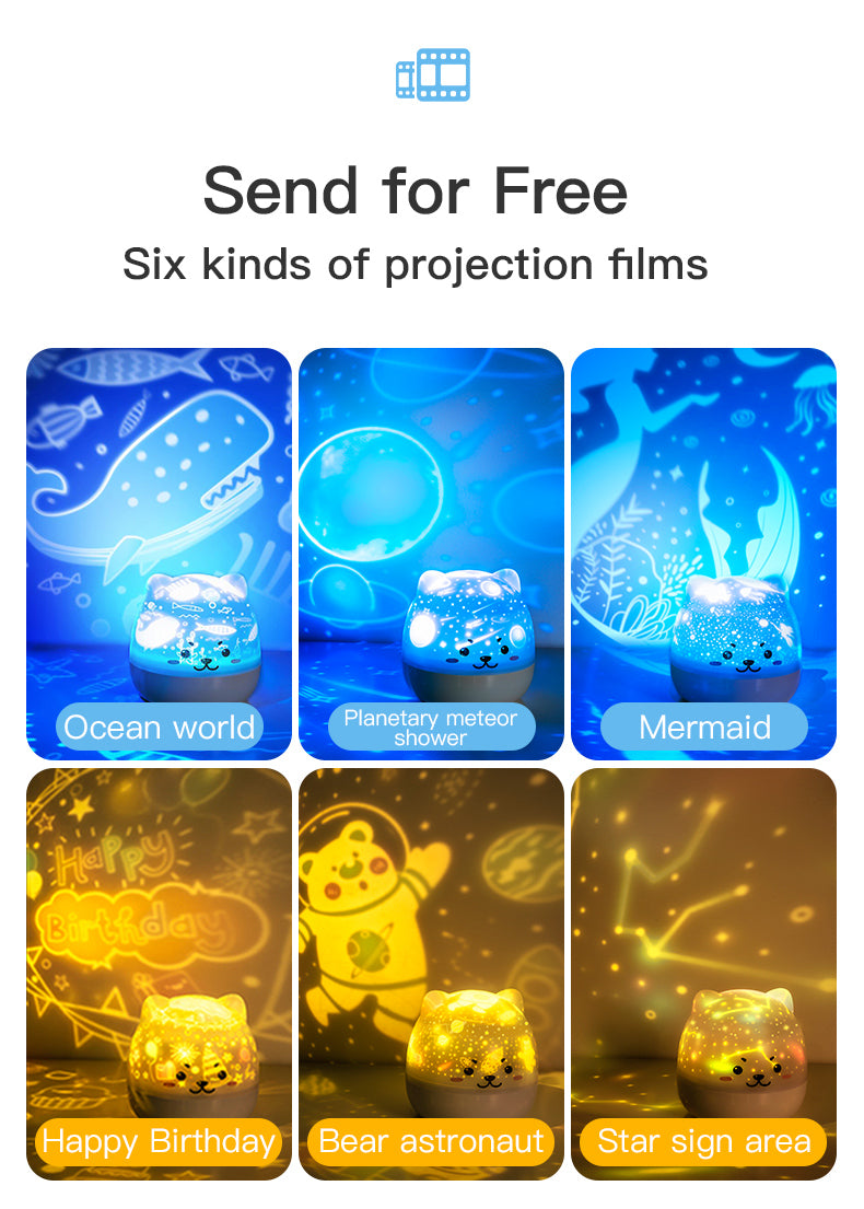 Projecteur d’Étoiles Musical – Veilleuse Magique pour Enfant avec Lumières Colorées