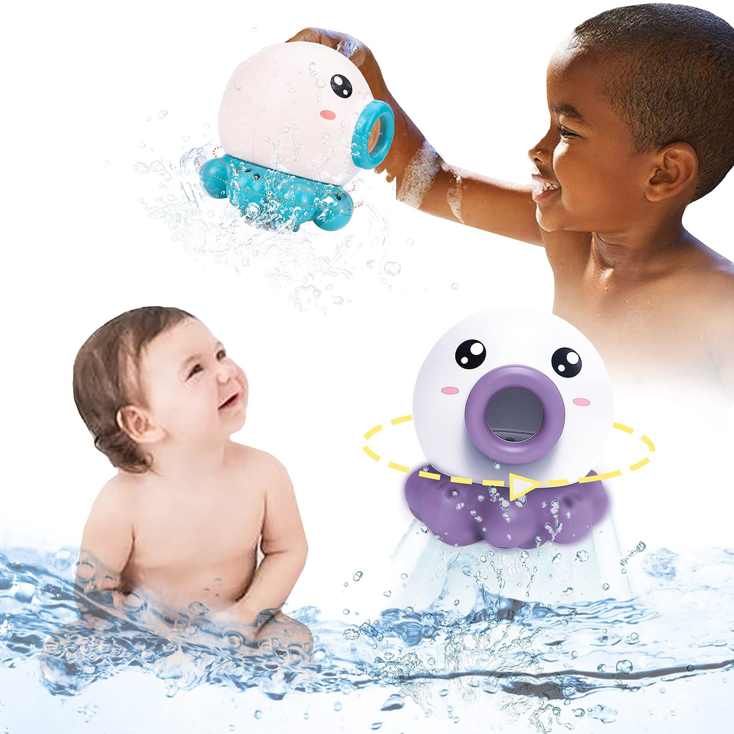 Jouet de bain pour bébé – pieuvre colorée qui éclabousse