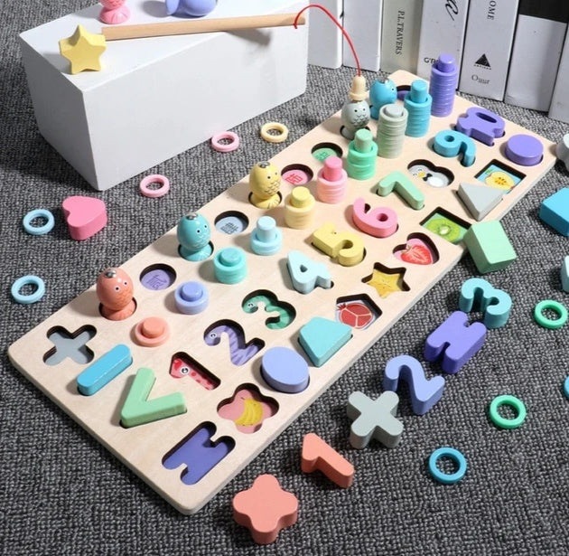 Puzzle éducatif 3D – Chiffres et lettres en bois