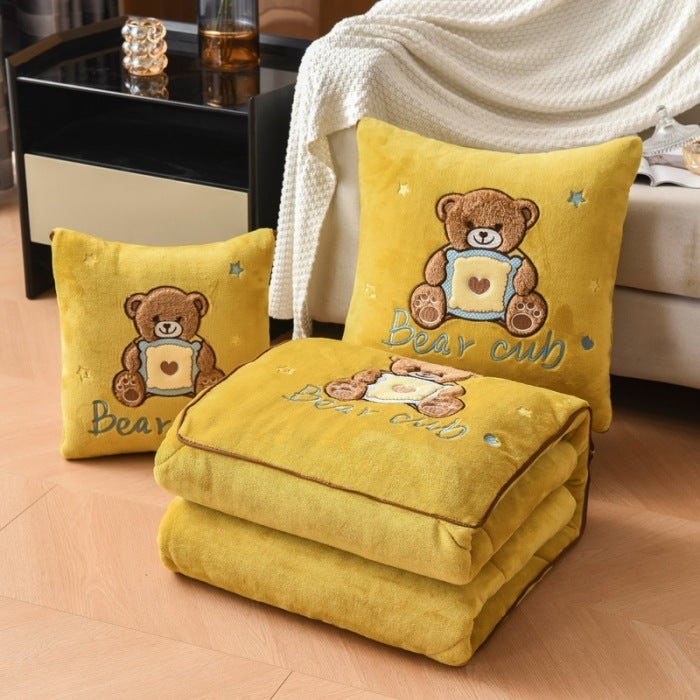 Coussin-couverture “Teddy Dream” – Douceur et confort pour petits et grands