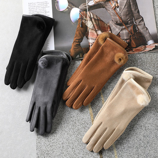 Gants d’hiver en suède doux avec doublure chaude – Style chic et élégant