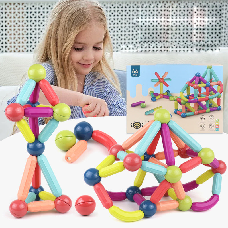 Bâtonnets magnétiques colorés – Jeu de construction créatif