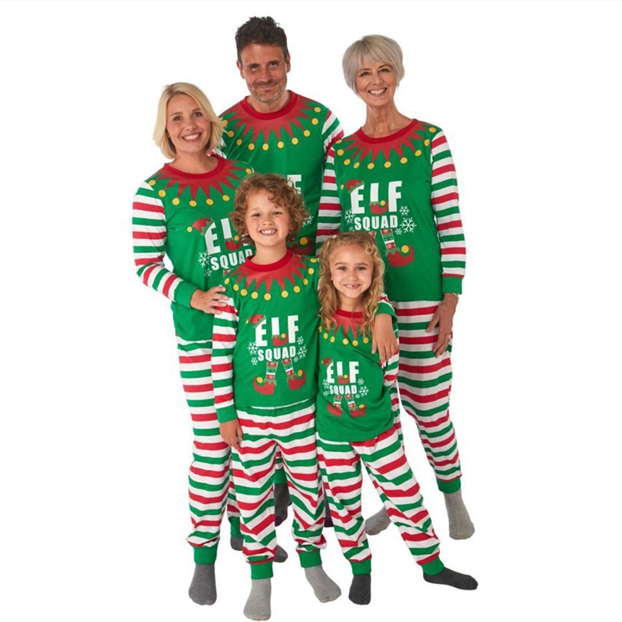 Matching Christmas Pyjamas “Little Elves with Family” – Parent-child Outfit