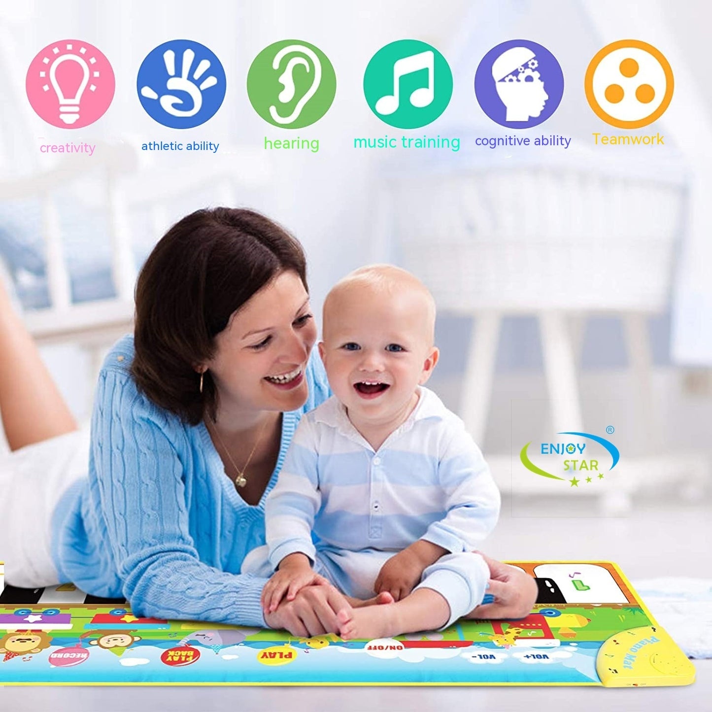 Tapis d’éveil musical – Tapis avec piano pour bébé