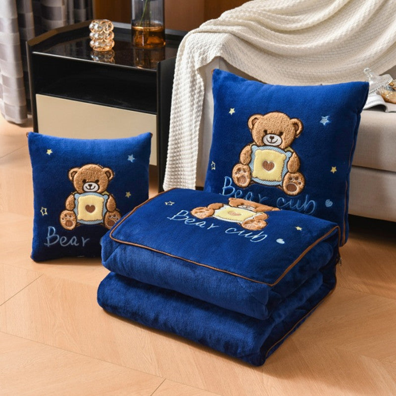 Coussin-couverture “Teddy Dream” – Douceur et confort pour petits et grands