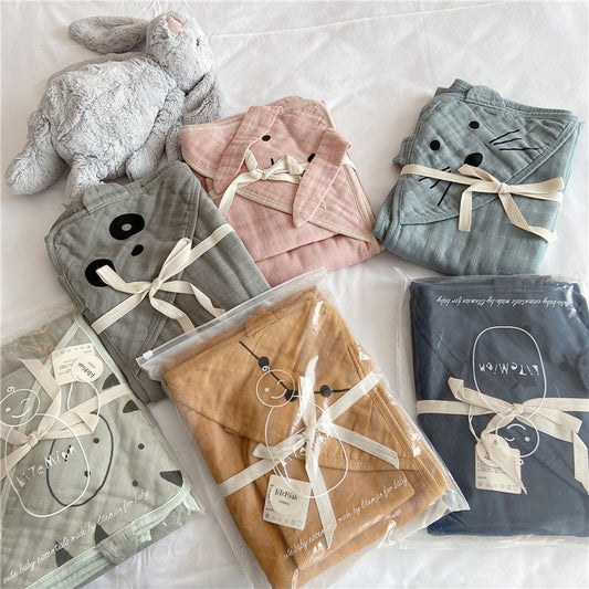 Serviette couverture en gaze de coton biologique – Douceur et confort après le bain