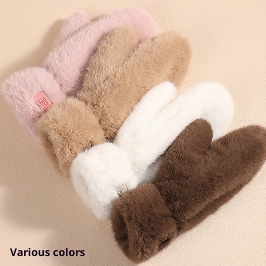 Mitaines d’hiver en peluche ultra-douce – Chaudes, confortables et coupe-vent